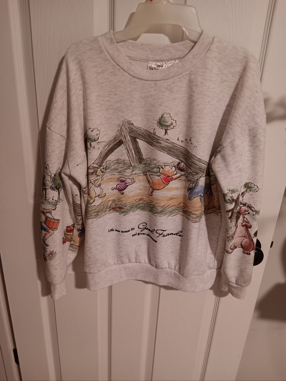 Disney Gray Crewneck Sweatshirt with Winnie the Pooh and Friends. Small.